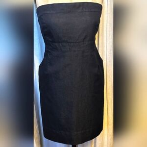 New York & Company Short Convertible Strapless Denim Dress Dark Blue Sz 4